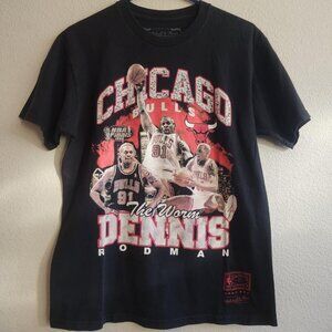 Chicago Bulls Shirt Mens Medium Black NBA Basketball Dennis Rodman The Worm Tee